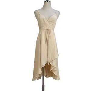 Fame and Partners Wrap Dress Pale Cream